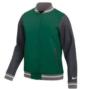 Nike Men's Green and Gray Bomber Jacket